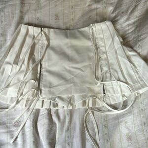 White mini skirt